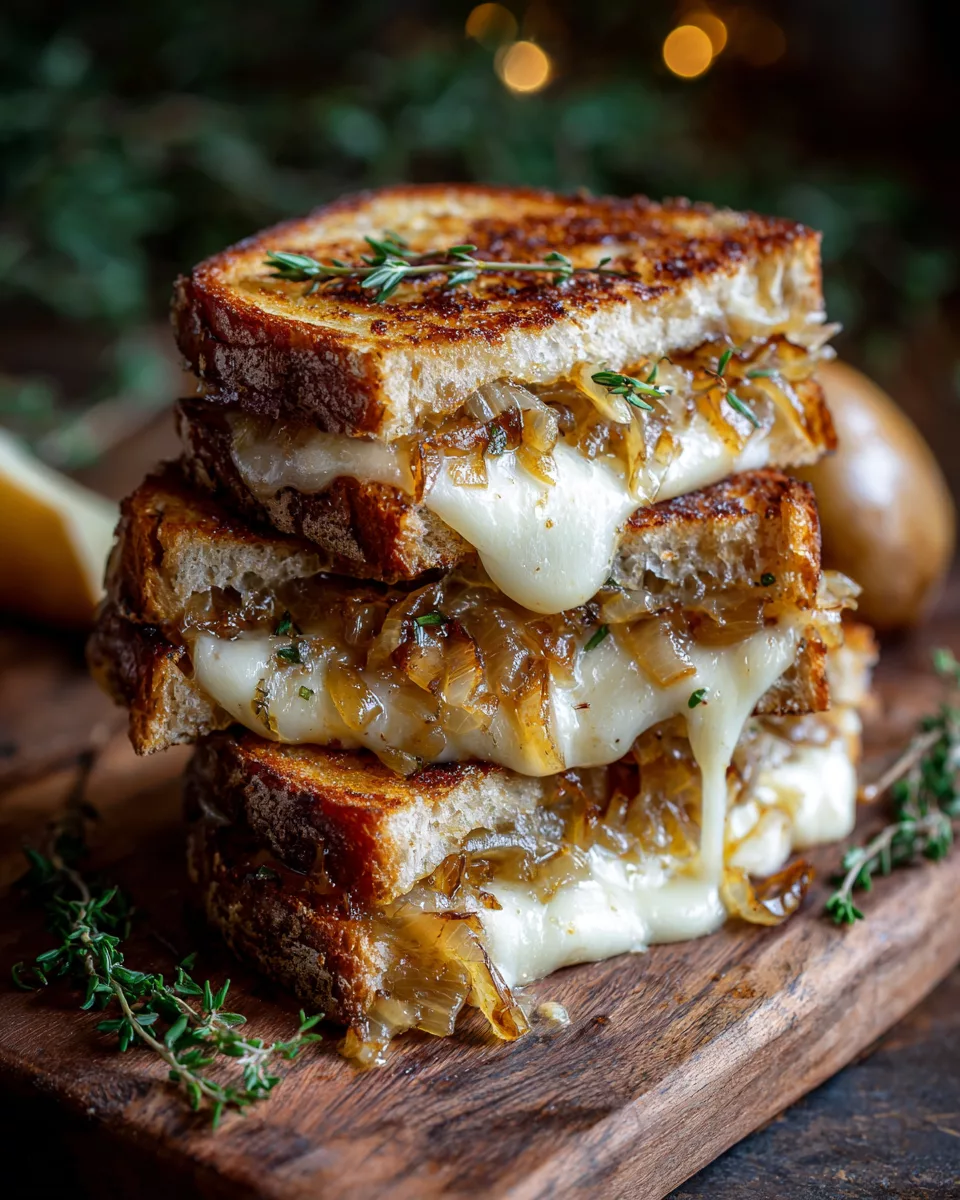 Pear & Apple Grilled Cheese with Caramelized Onions