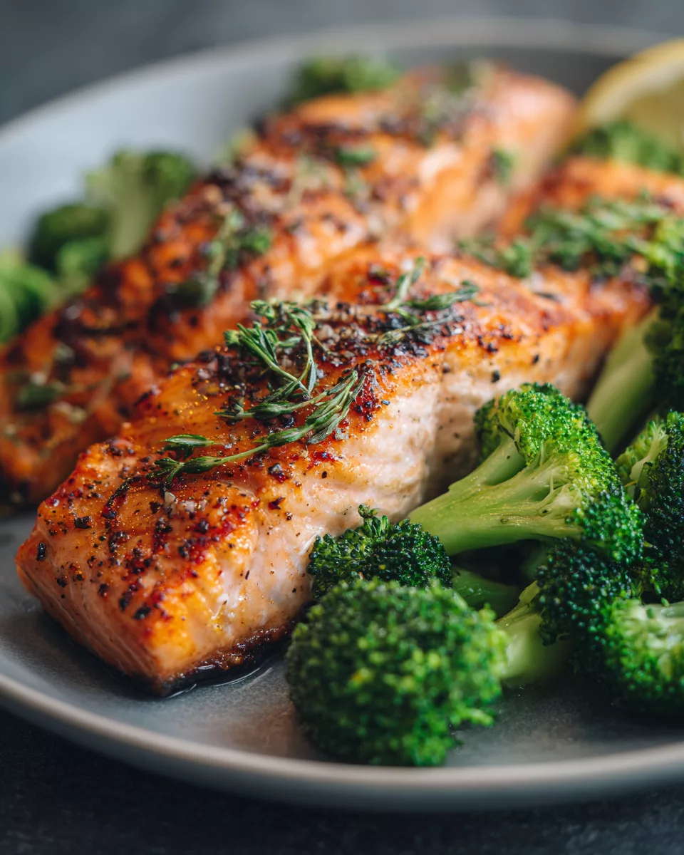 Roasted Salmon and Broccoli