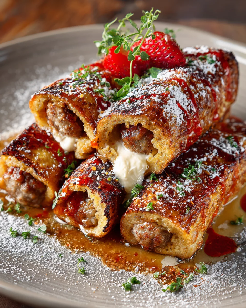 Sausage-Filled French Toast Roll-Ups