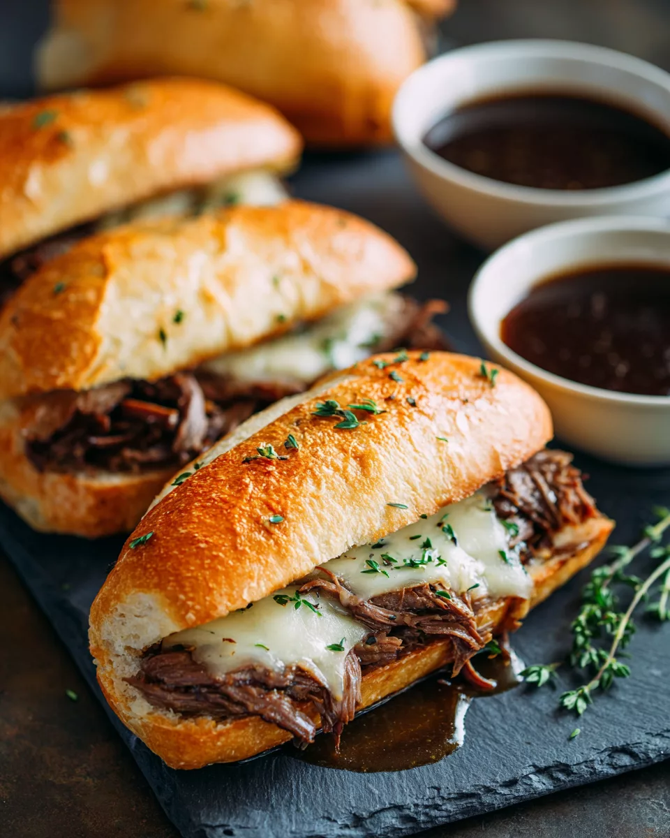 Slow Cooker French Dip Sandwiches