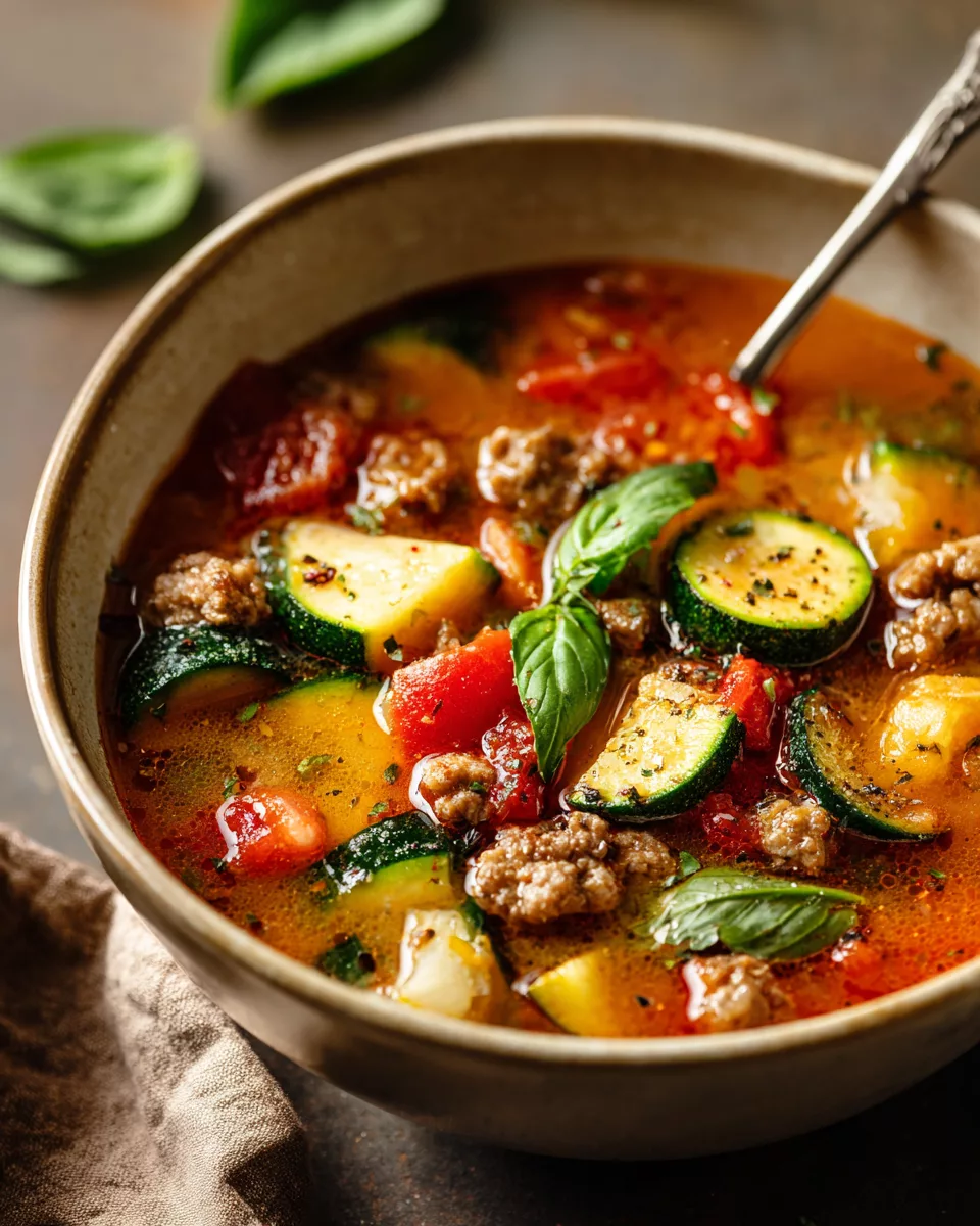 Zucchini Tomato Italian Sausage Soup