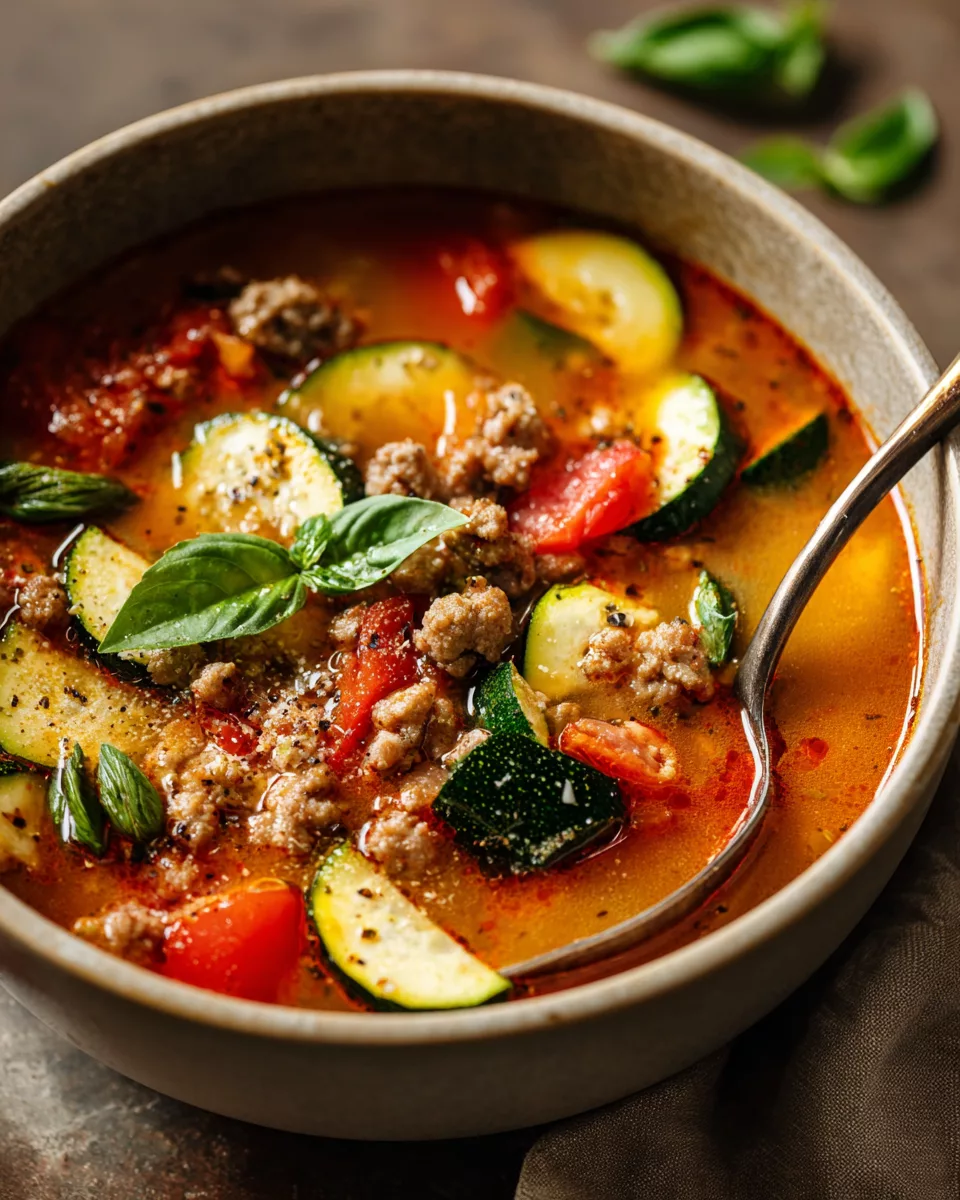 Zucchini Tomato Italian Sausage Soup