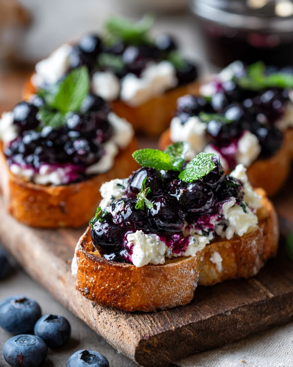 Balsamic Blueberry & Goat Cheese Crostini