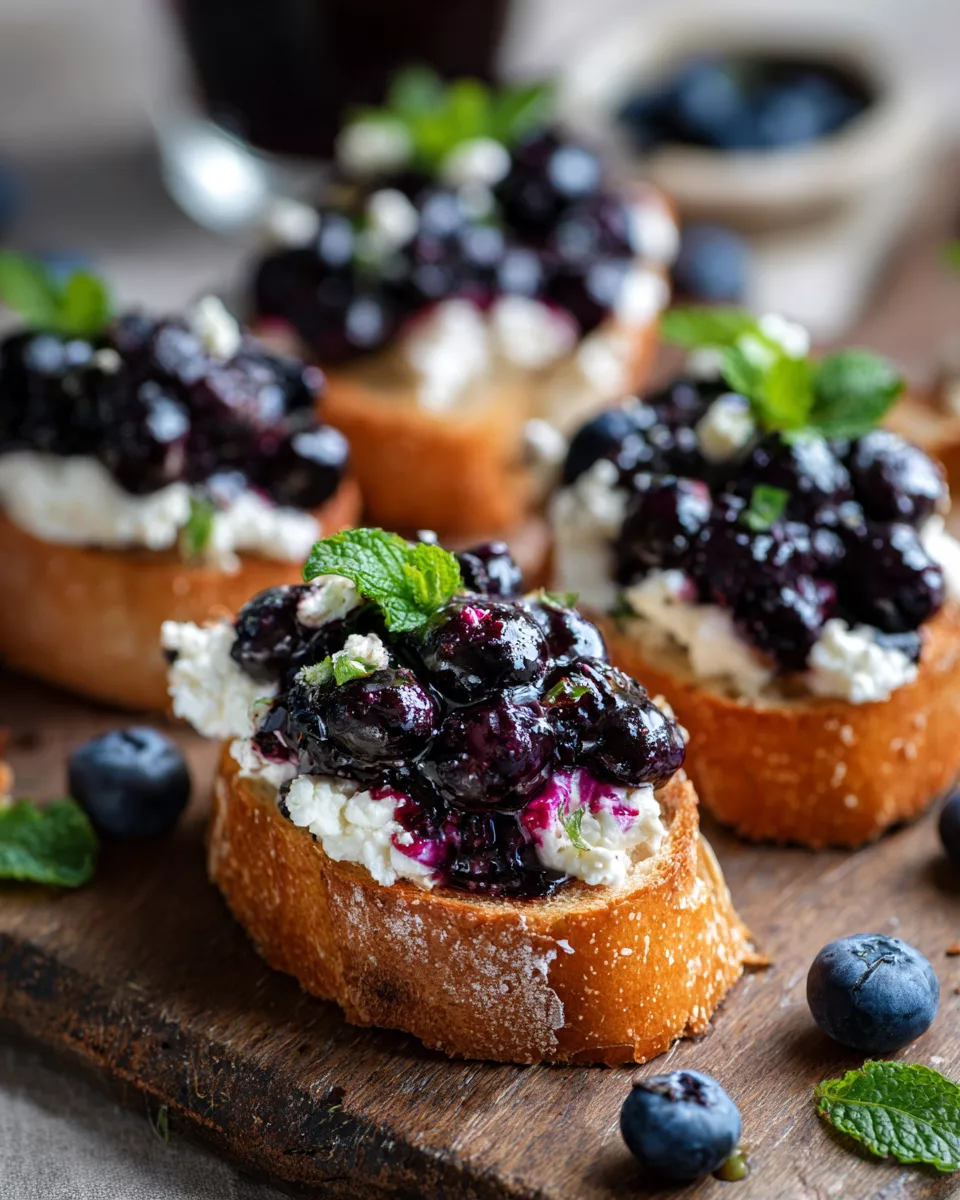 Balsamic Blueberry & Goat Cheese Crostini