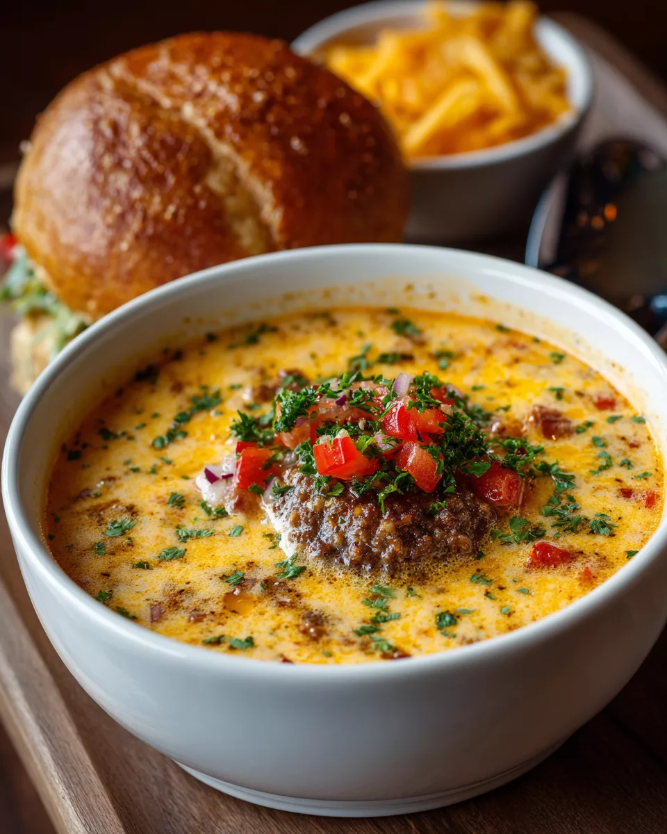 Cheesy Hamburger & Potato Soup