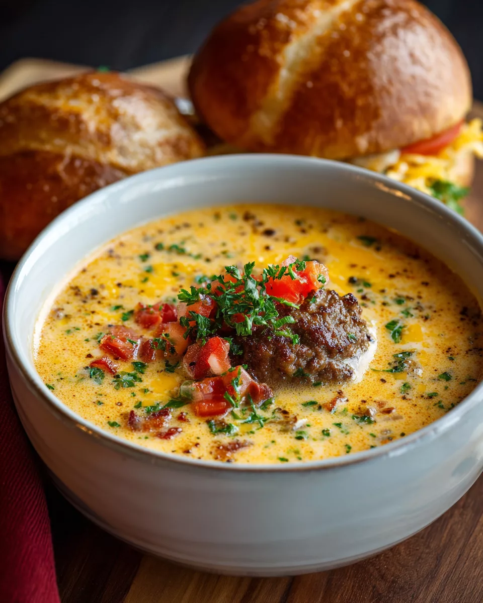Cheesy Hamburger & Potato Soup