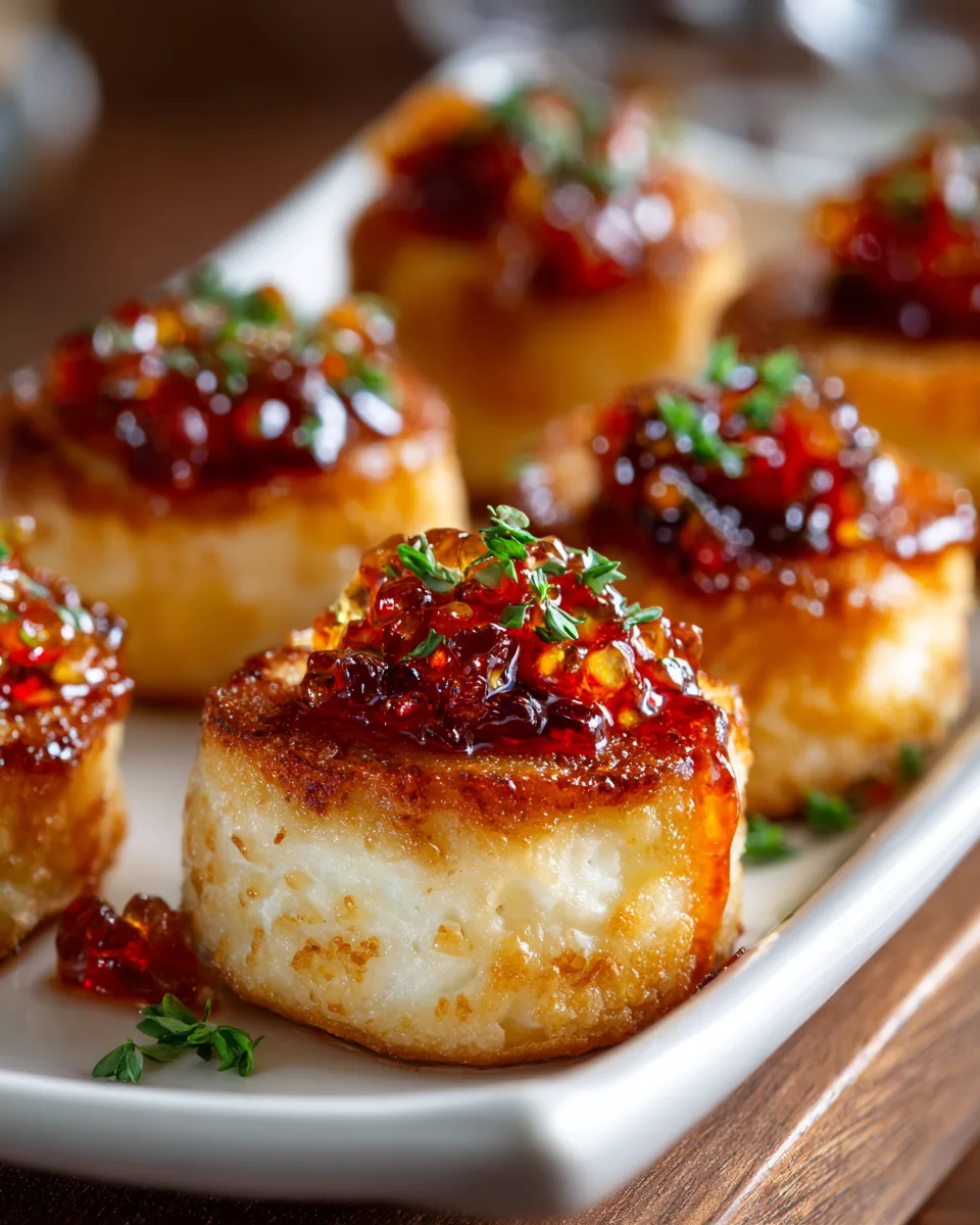 Cheesy Thumbprint Appetizers with Hot Pepper Jelly