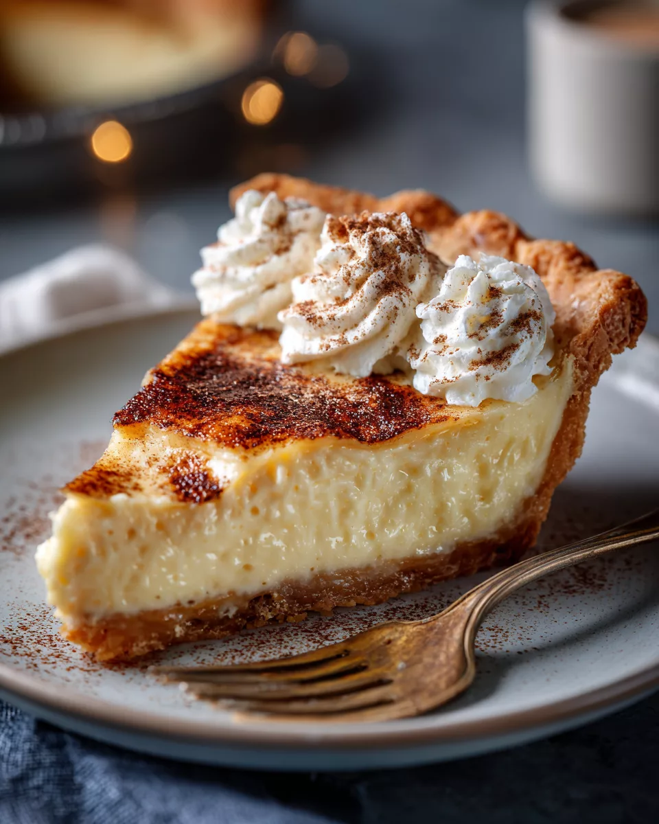 Christmas Eve Cinnamon-Vanilla Creamy Custard Pie
