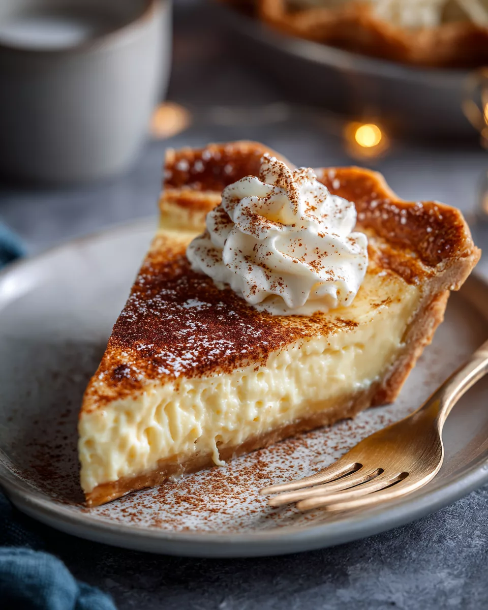 Christmas Eve Cinnamon-Vanilla Creamy Custard Pie