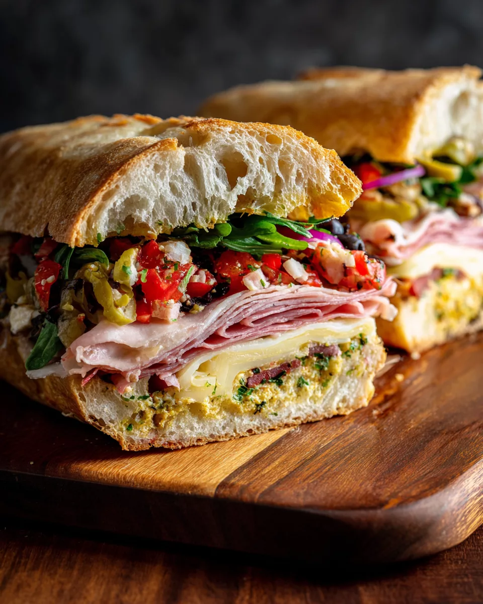 Classic Italian Muffuletta Sandwich