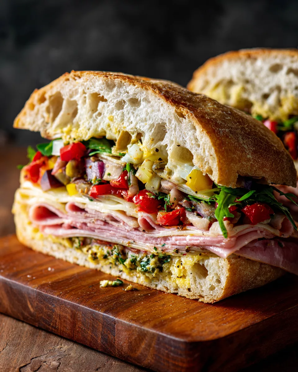 Classic Italian Muffuletta Sandwich