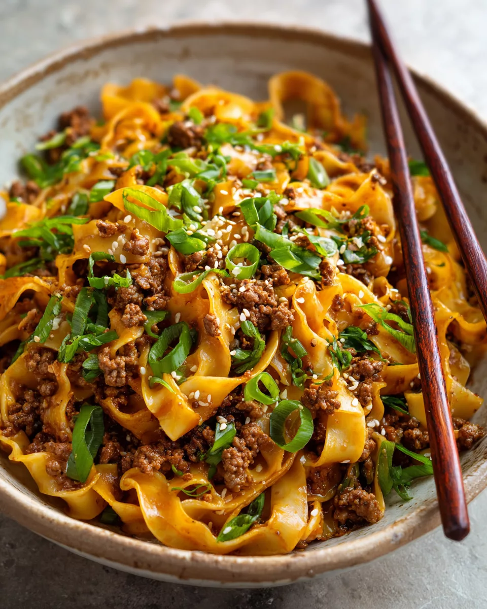 Easy Mongolian Ground Beef Noodles