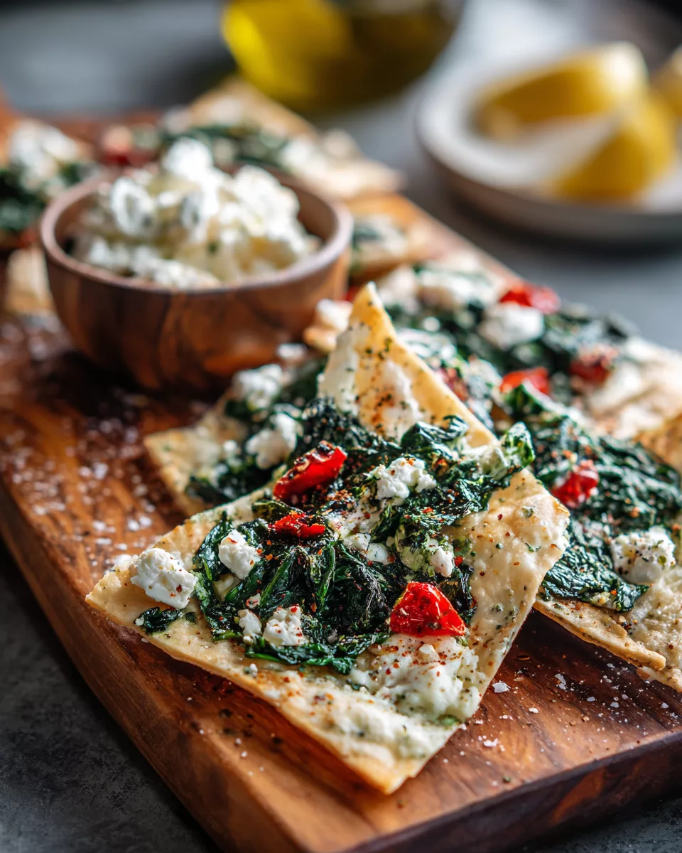 Mediterranean Spinach and Feta Crisps