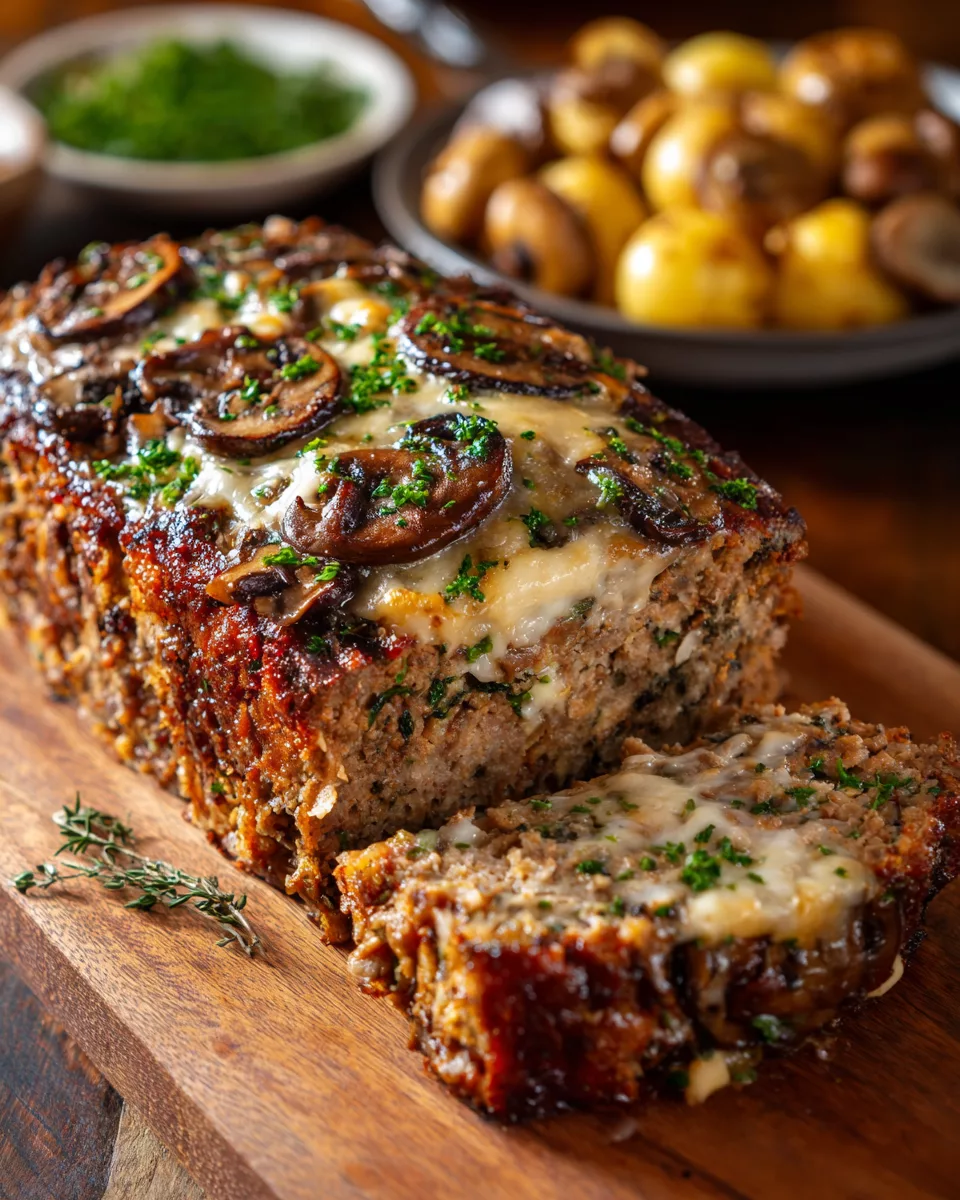 Mushroom Swiss Meatloaf