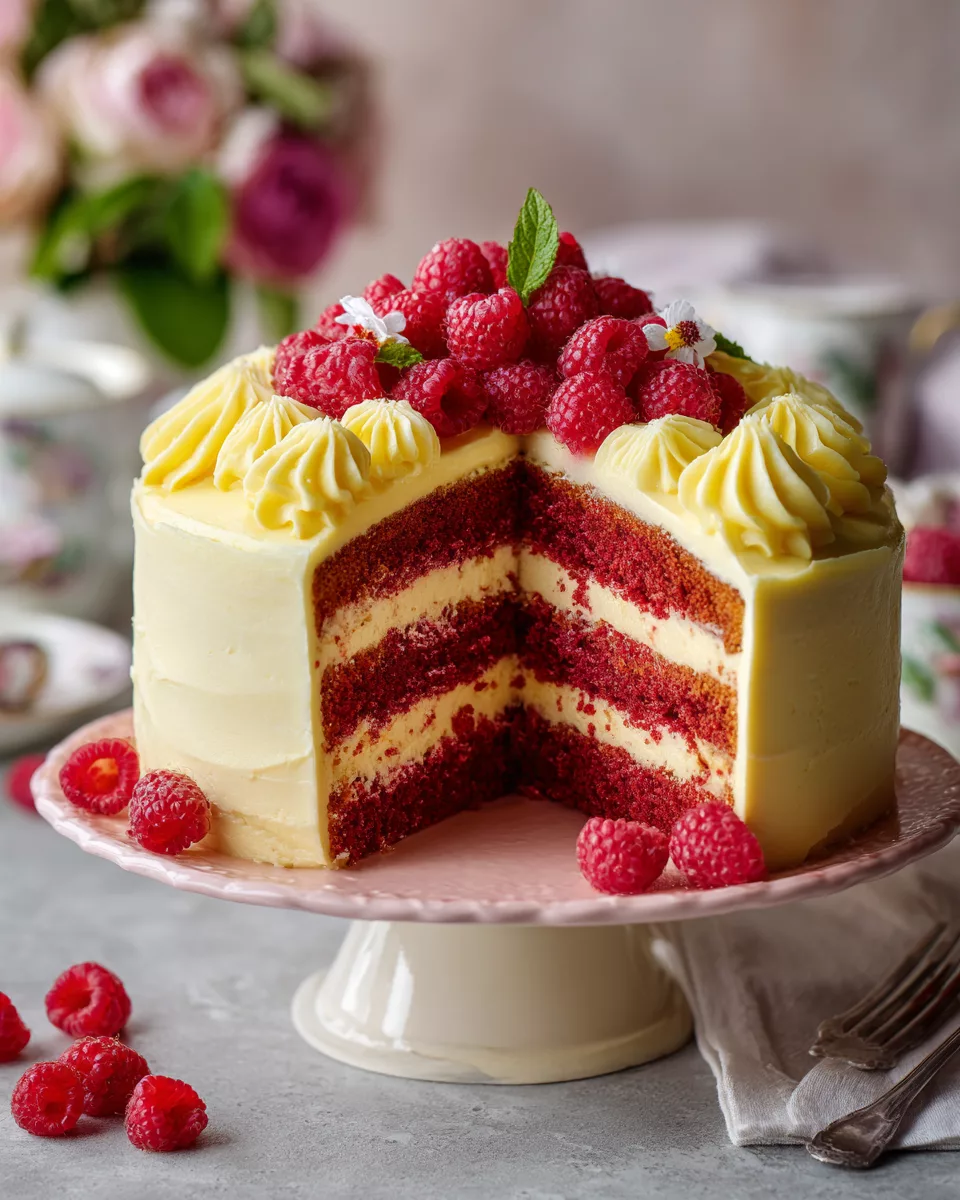 Raspberry Cake with Lemon Buttercream