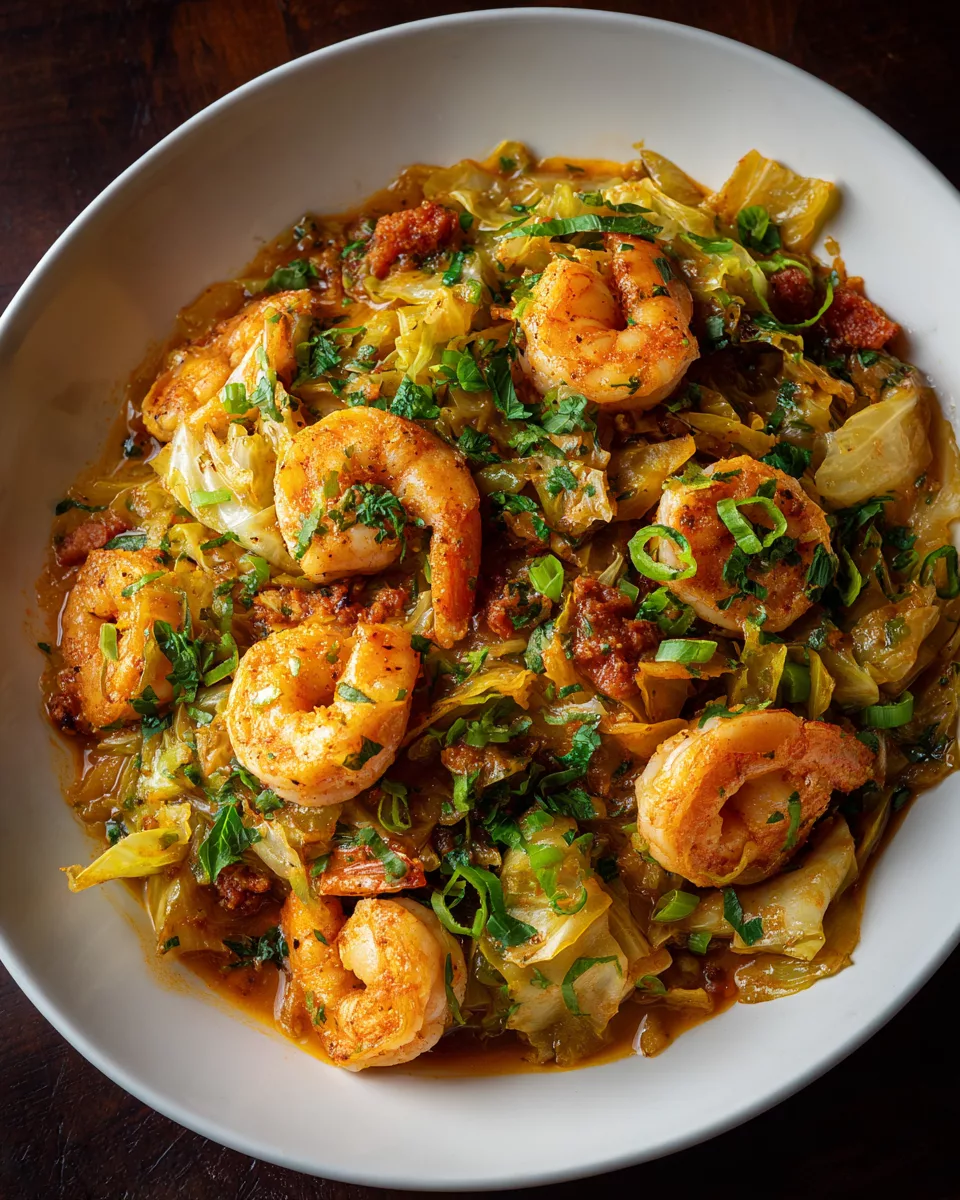 Southern Fried Cabbage with Shrimp