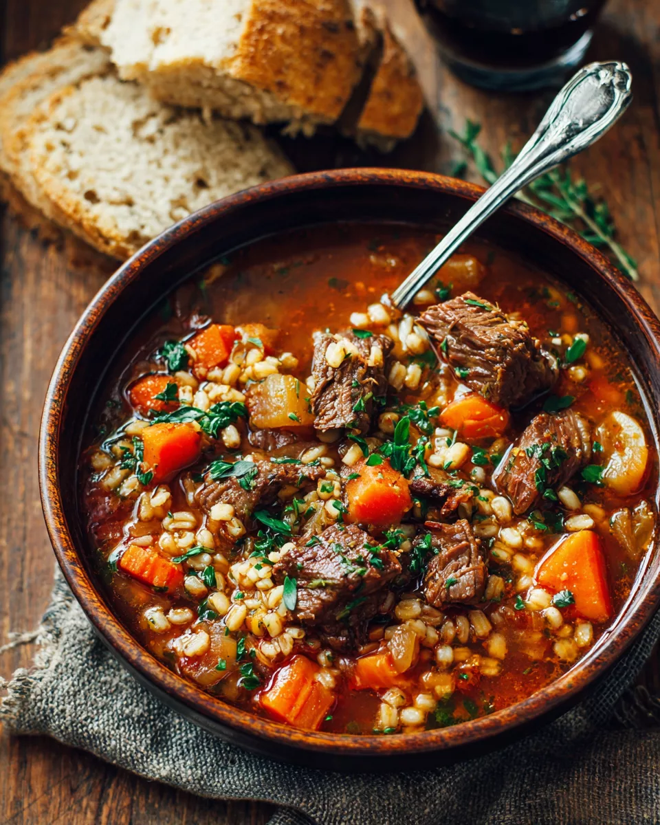 Rustic Beef & Barley Soup