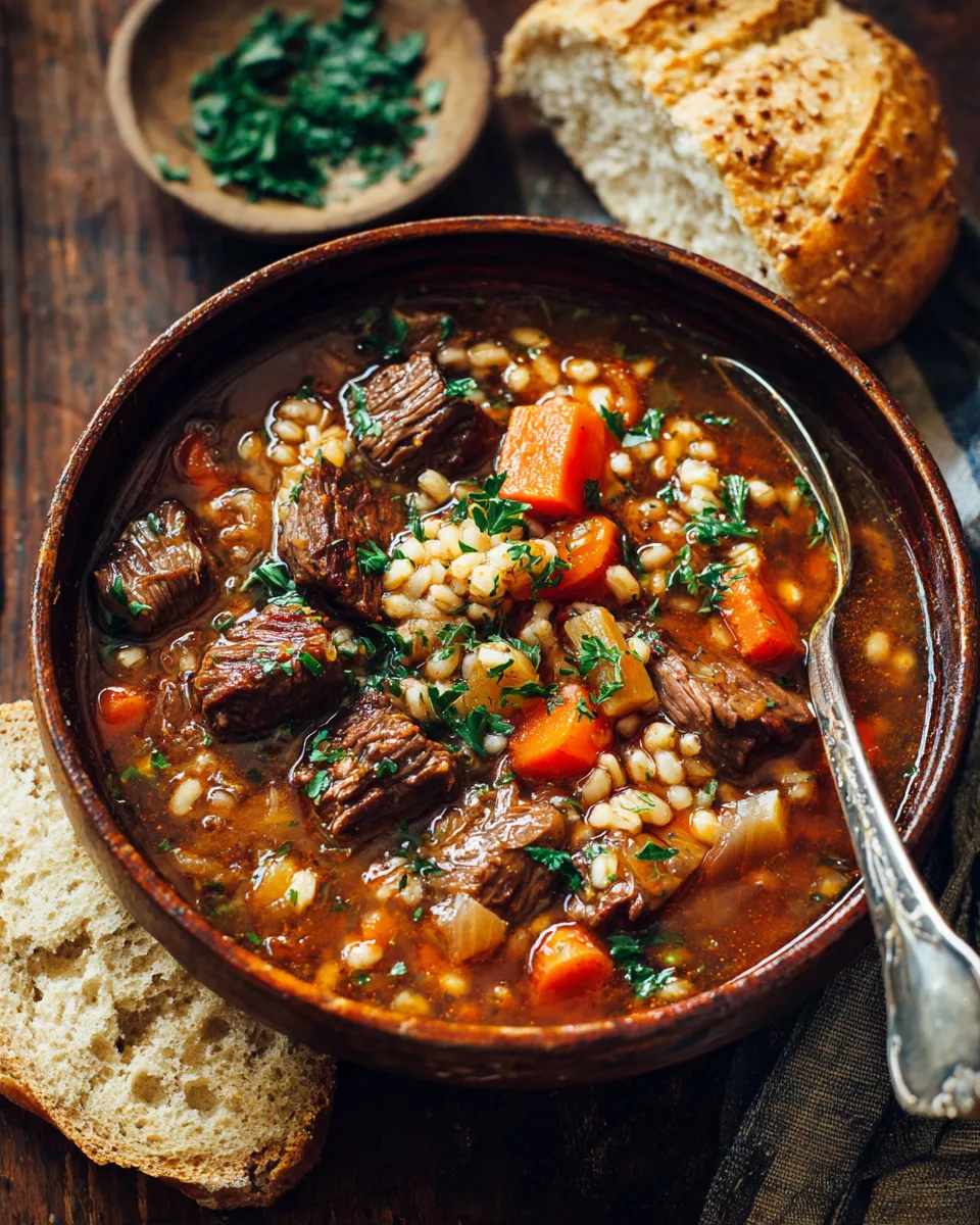 Rustic Beef & Barley Soup