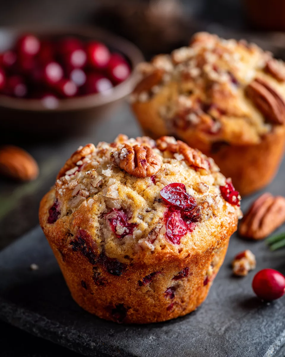 Cranberry Orange Muffins with Pecans