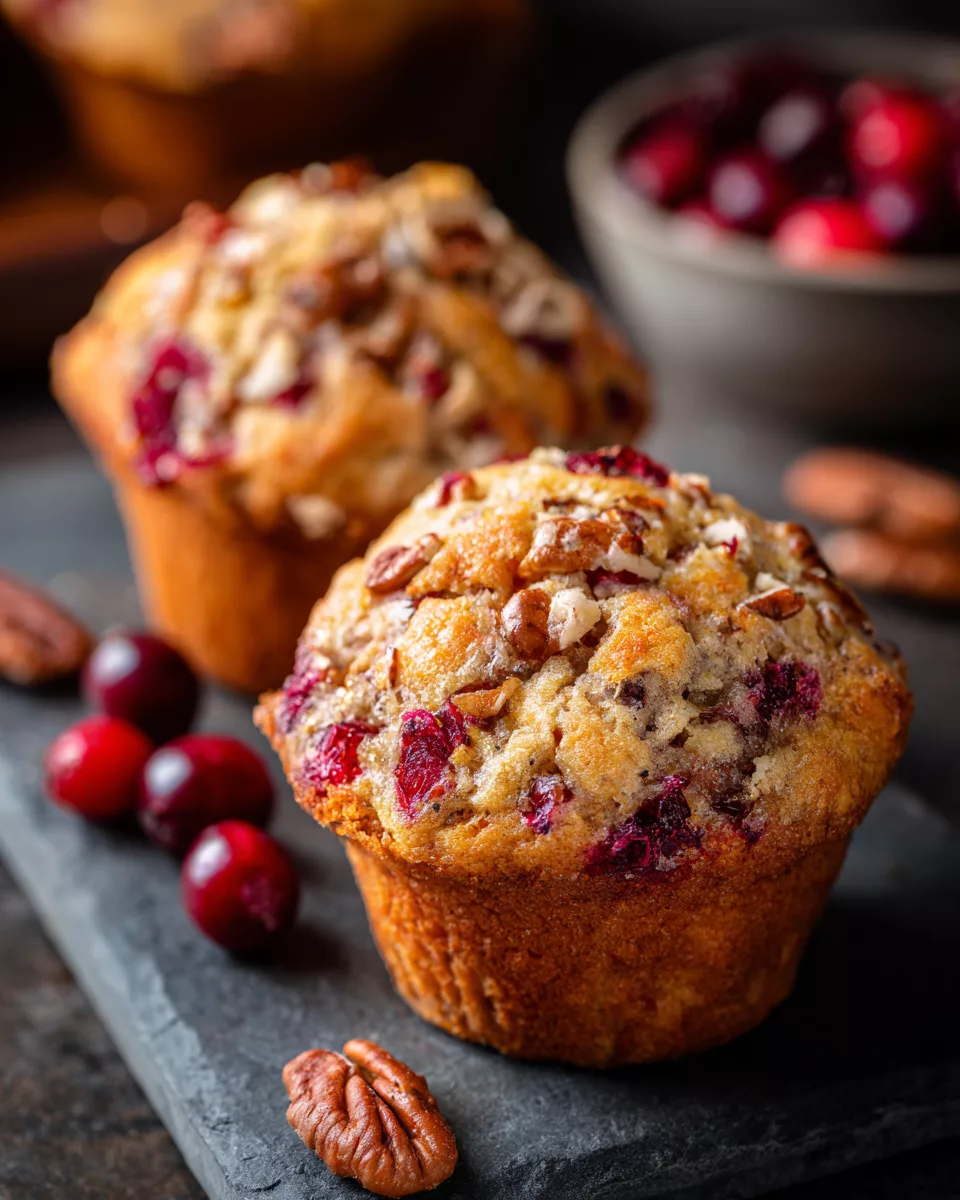 Cranberry Orange Muffins with Pecans