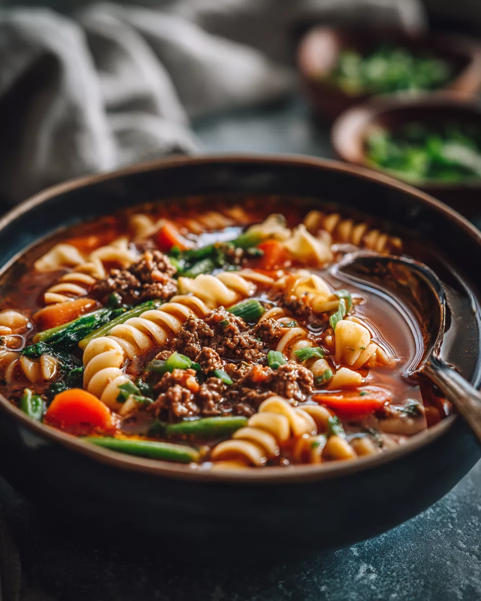 Hamburger Noodle Soup