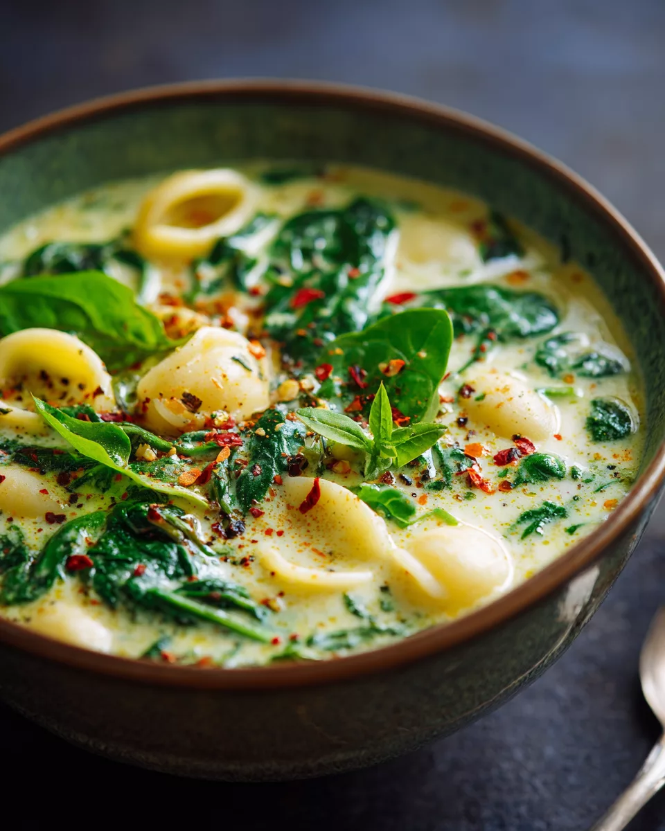 Macaroni & Spinach Cream Soup