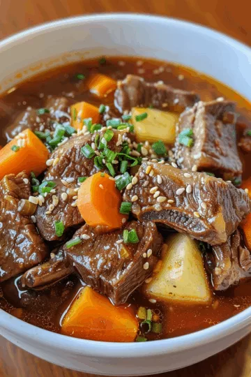 Apple & Carrot Beef Rib Soup taken with iphone 15 pro max --iw 2 --ar 4:5 --v 6.0 --raw