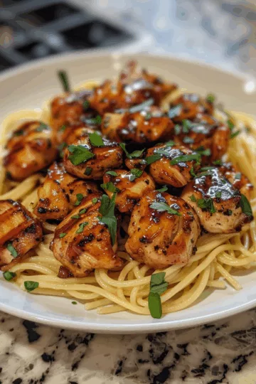 Garlic Butter Chicken Bites with Pasta taken with iphone 15 pro max --iw 2 --ar 4:5 --v 6.0 --raw