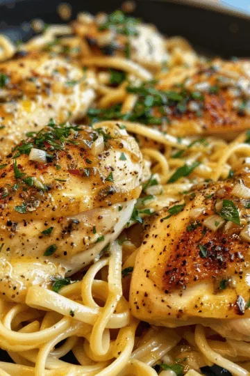 Garlic Butter Chicken with Linguine taken with iphone 15 pro max --iw 2 --ar 4:5 --v 6.0 --raw