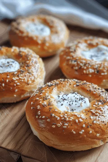 greek yogurt bagels with Greek Yogurt Sauce taken with iphone 15 pro max --iw 2 --ar 4:5 --v 6.0 --raw