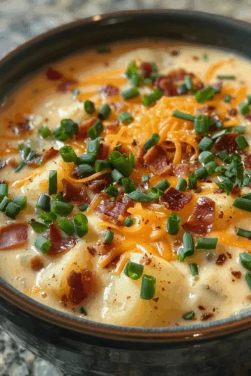 Loaded Baked Potato Soup taken with iphone 15 pro max --iw 2 --ar 4:5 --v 6.0 --raw