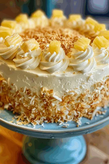 Pineapple Coconut Dream Cake taken with iphone 15 pro max --iw 2 --ar 4:5 --v 6.0 --raw