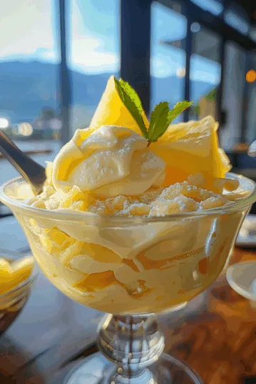 Pineapple Cream Dessert taken with iphone 15 pro max --iw 2 --ar 4:5 --v 6.0 --raw