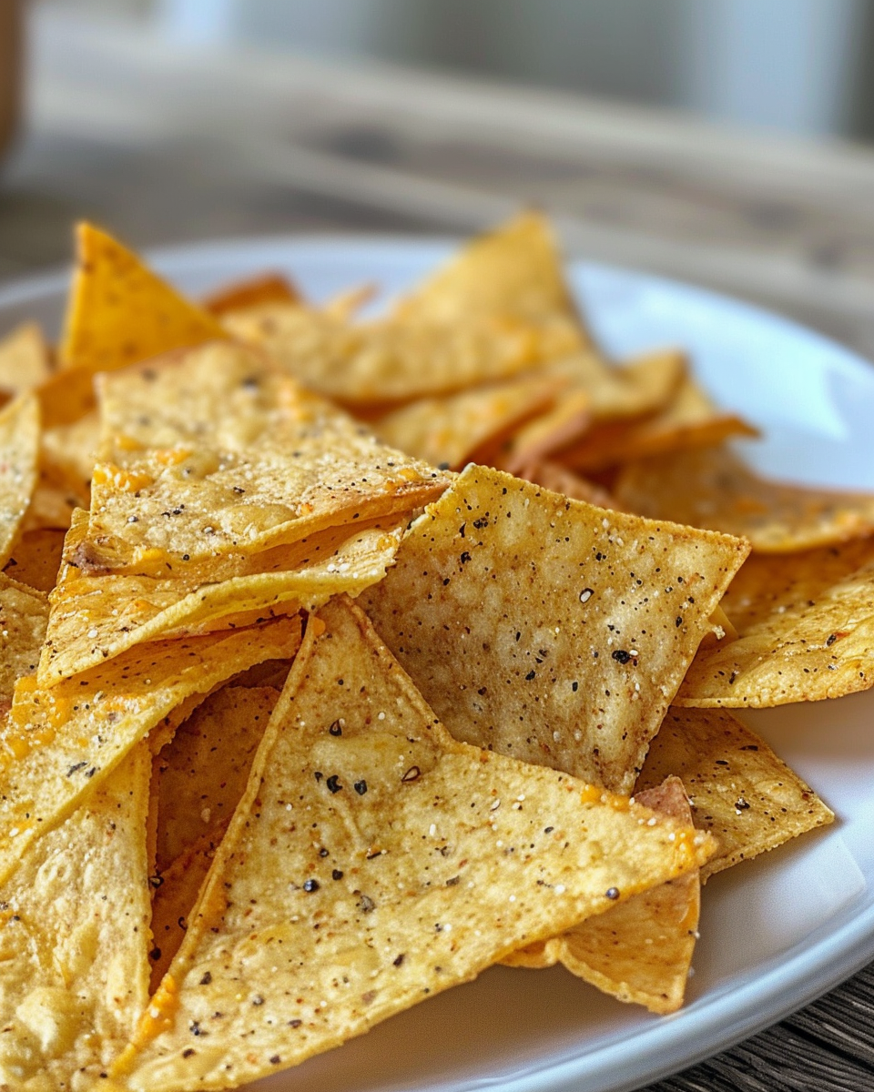 Close up of tortilla chips with honey mustard dressing in homemade style