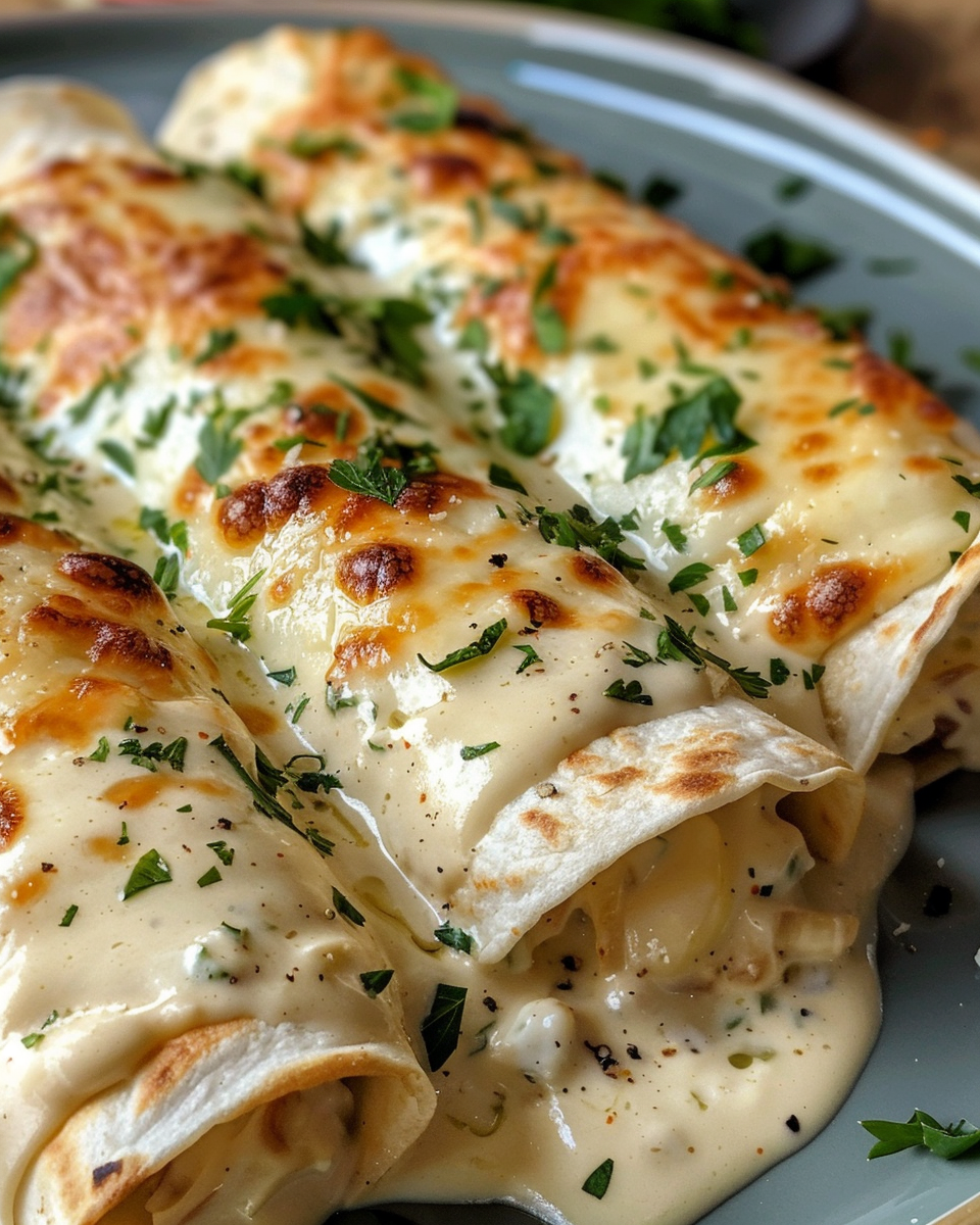 Ingredients for creamy chicken enchiladas with bacon and cheese