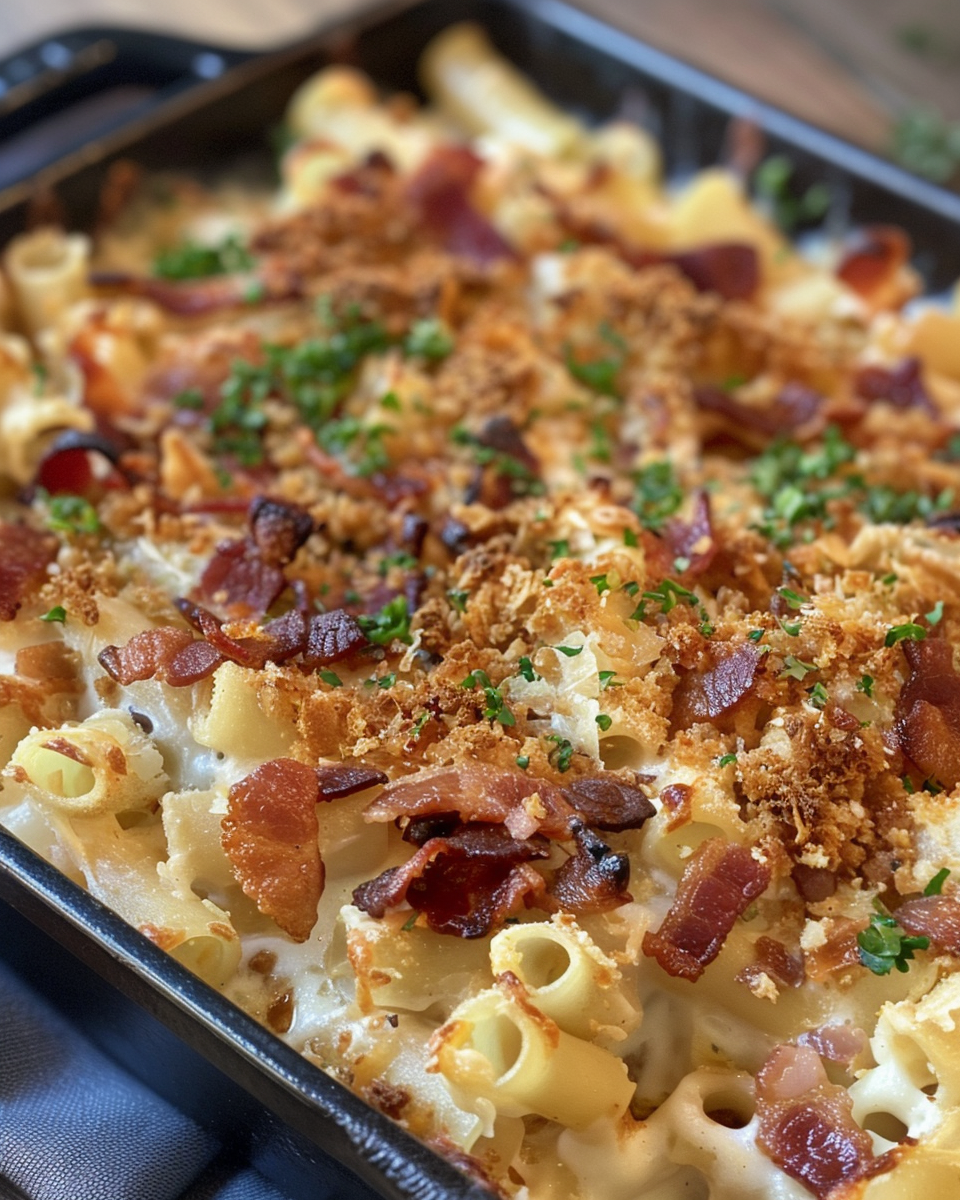 Pressure cooker tuna casserole bubbling in pot