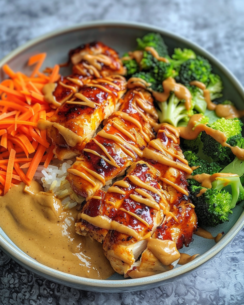 Pressure cooker chicken breast with spicy peanut sauce just cooked