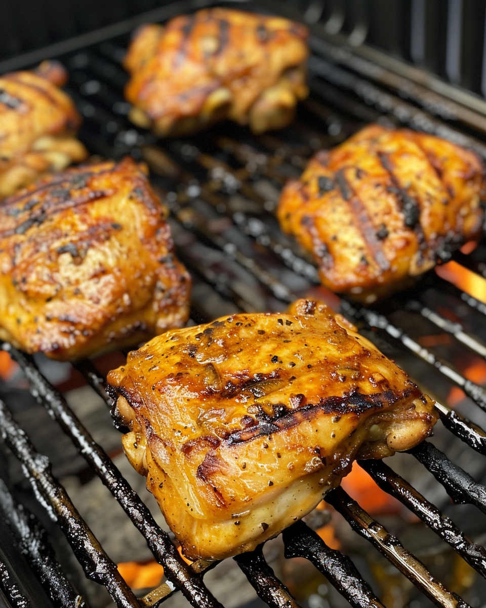 Air fryer chicken thighs cooking in pressure cooker basket