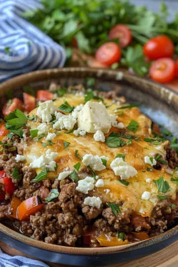 air fryer ground beef recipes with Feta Cheese Crumble taken with iphone 15 pro max --iw 2 --ar 4:5 --v 6.0 --raw