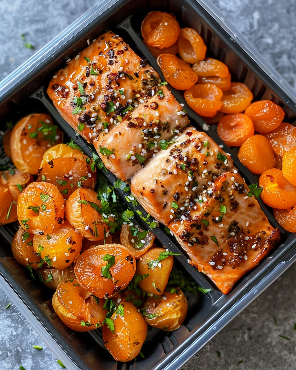 Air fryer meal prep basket with dried apple slices and apricots