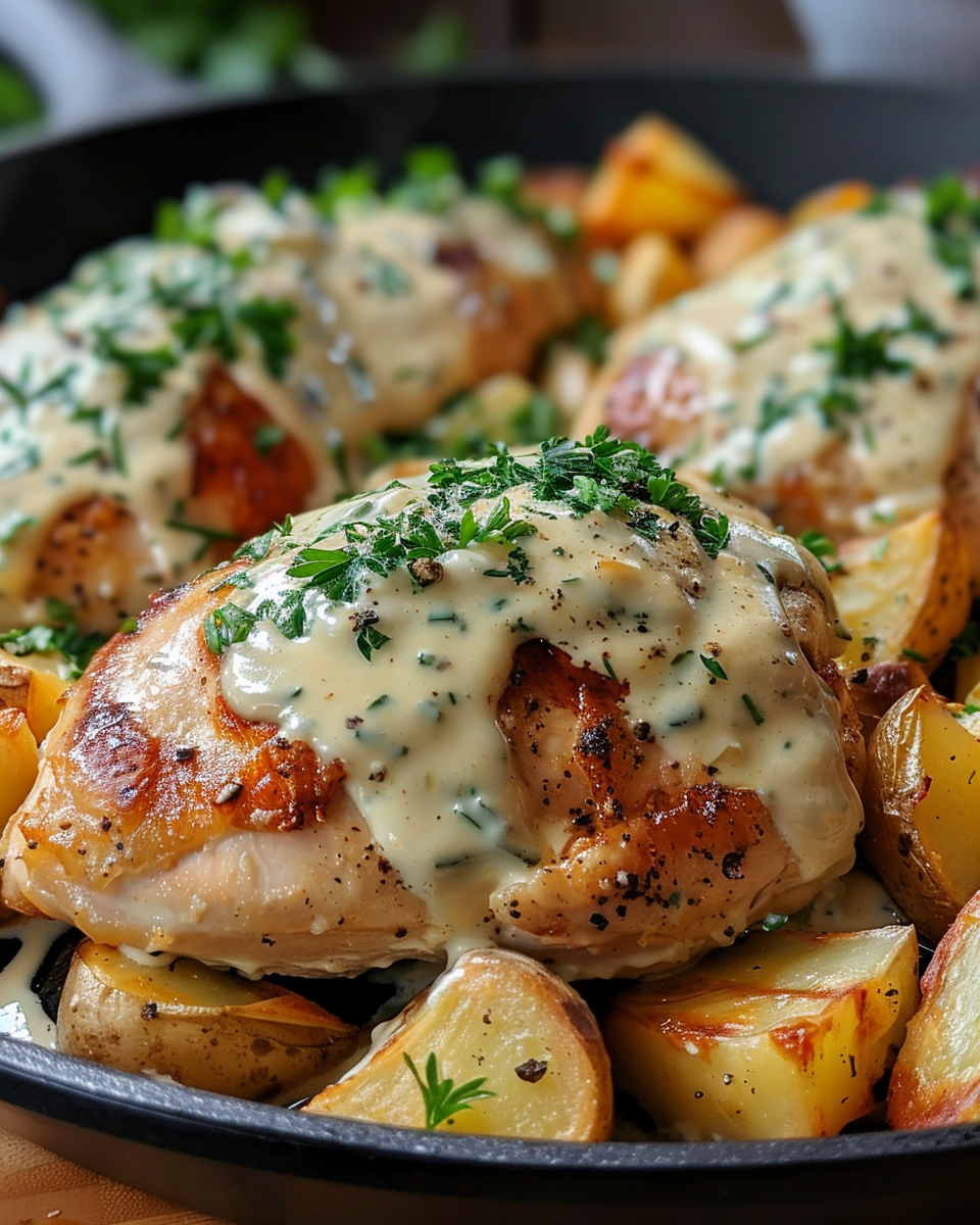 Ingredients for chicken and potato casserole with broccoli and bacon