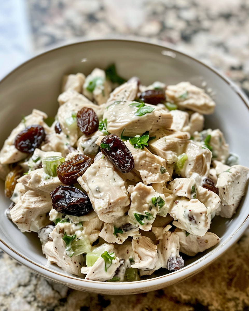 Ingredients for chicken salad including almonds, grapes, celery, green onions