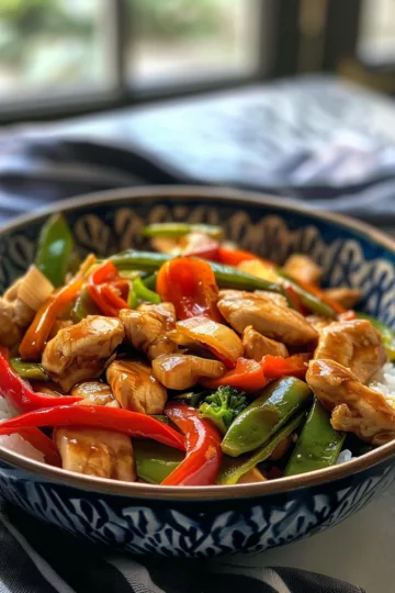 chicken stir fry recipes with Greek Yogurt Sauce taken with iphone 15 pro max --iw 2 --ar 4:5 --v 6.0 --raw