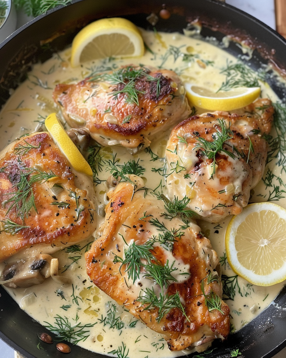 Creamy lemon chicken pasta in a pressure cooker steaming with lemon zest