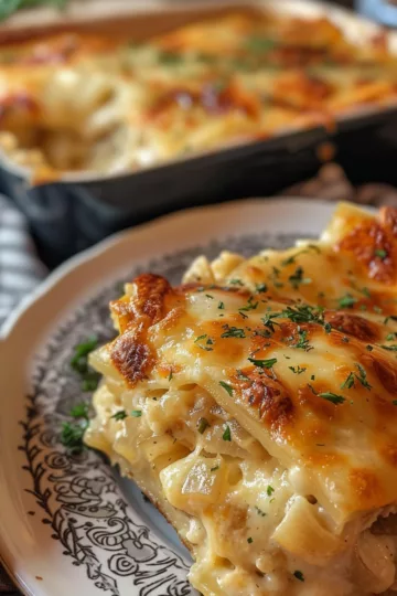 french onion casserole with Turkey Slices taken with iphone 15 pro max --iw 2 --ar 4:5 --v 6.0 --raw