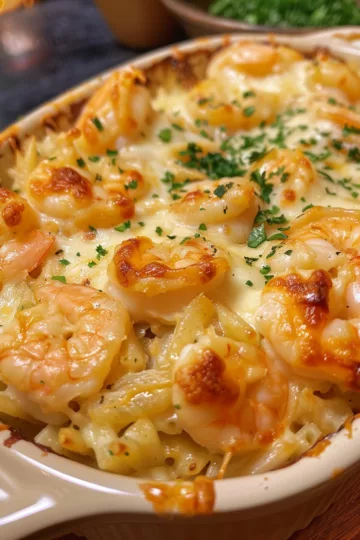 french onion chicken casserole with Shrimp and Garlic Butter taken with iphone 15 pro max --iw 2 --ar 4:5 --v 6.0 --raw