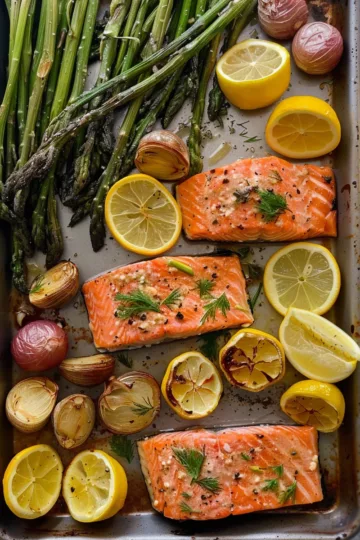 sheet pan dinners healthy with Smoked Salmon taken with iphone 15 pro max --iw 2 --ar 4:5 --v 6.0 --raw