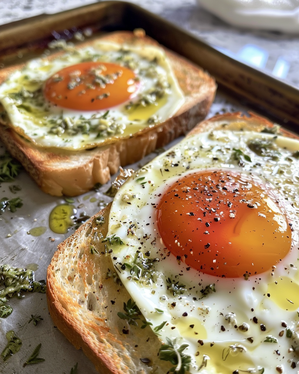 Final sheet pan egg bake squares with herbs ready for breakfast sandwich assembly