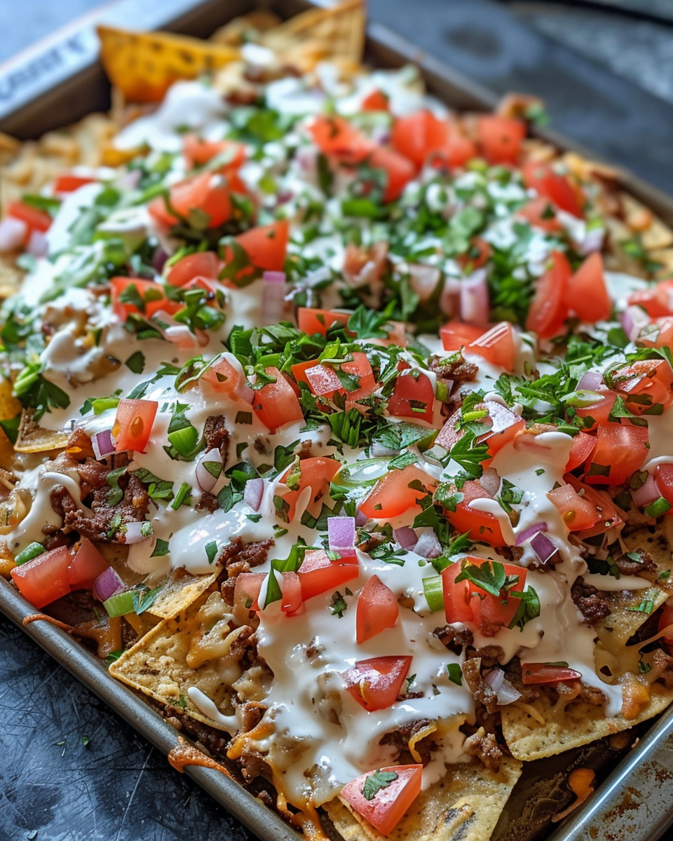 Ingredients for sheet pan nachos including wonton chips and toppings