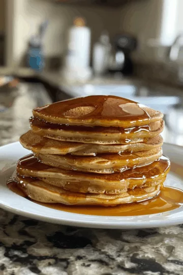 sourdough discard pancakes with Teriyaki Glaze taken with iphone 15 pro max --iw 2 --ar 4:5 --v 6.0 --raw